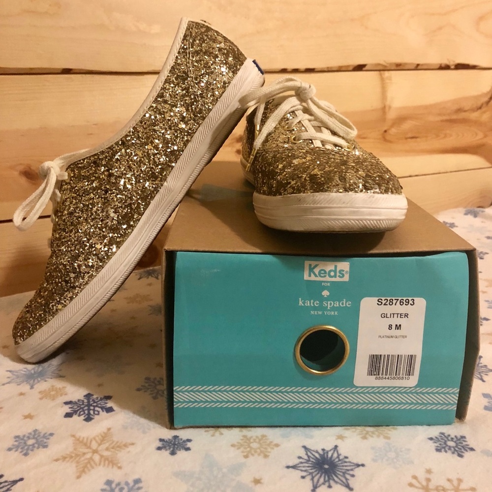 Kate Spade x Keds Gold Glitter shoe!
